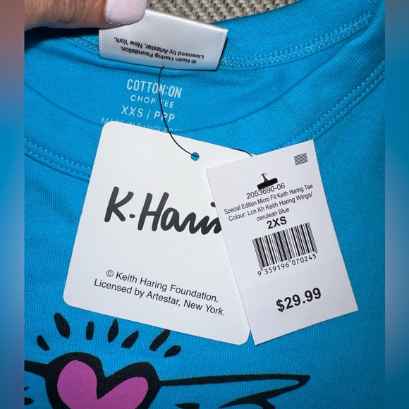 COTTON:ON | Special Edition Micro Fit Keith Haring Tee | NWT (XXS) - Picture 2 of 2